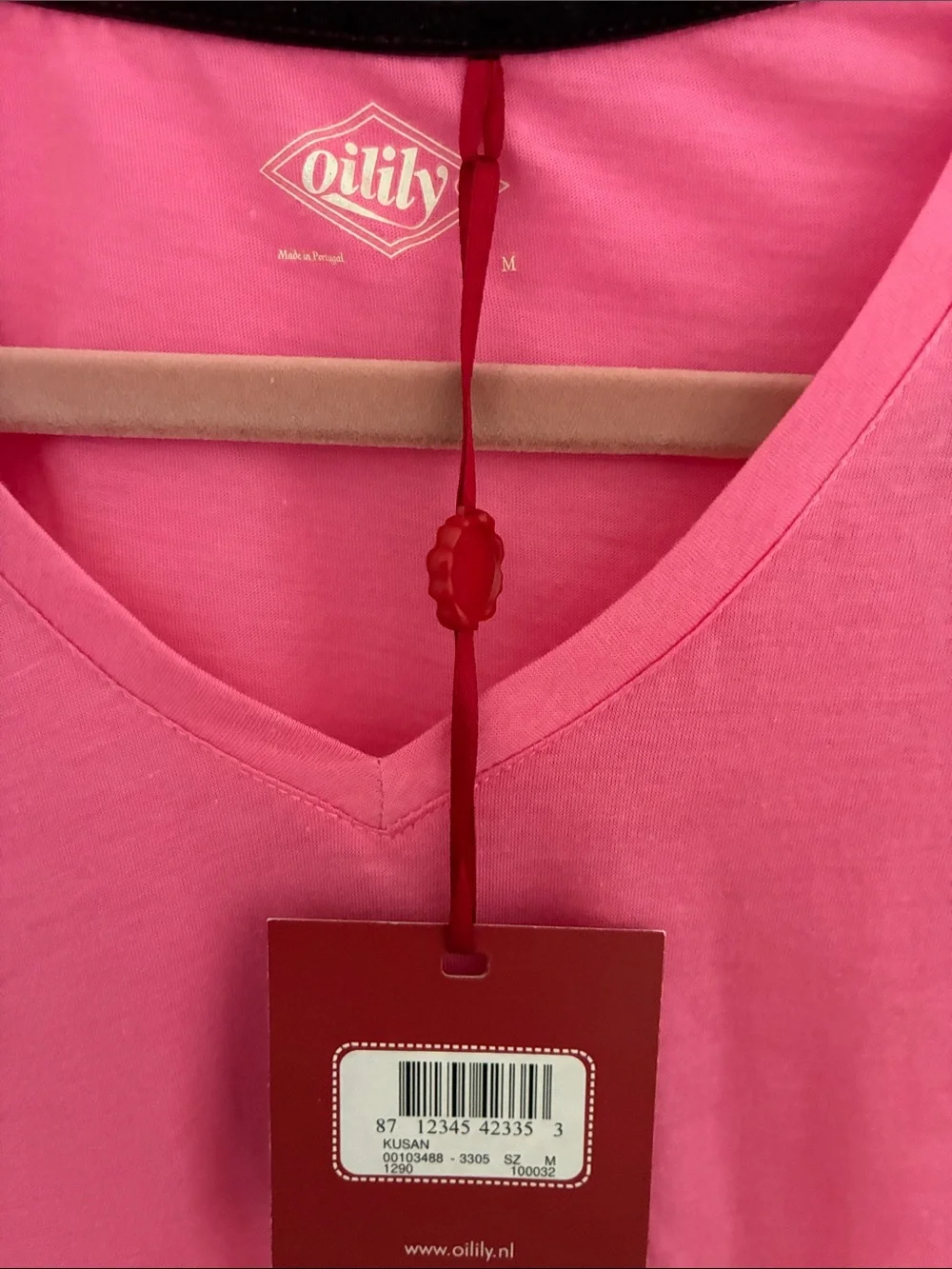 Oilily Bright Pink V-Neck Short Sleeve Tee